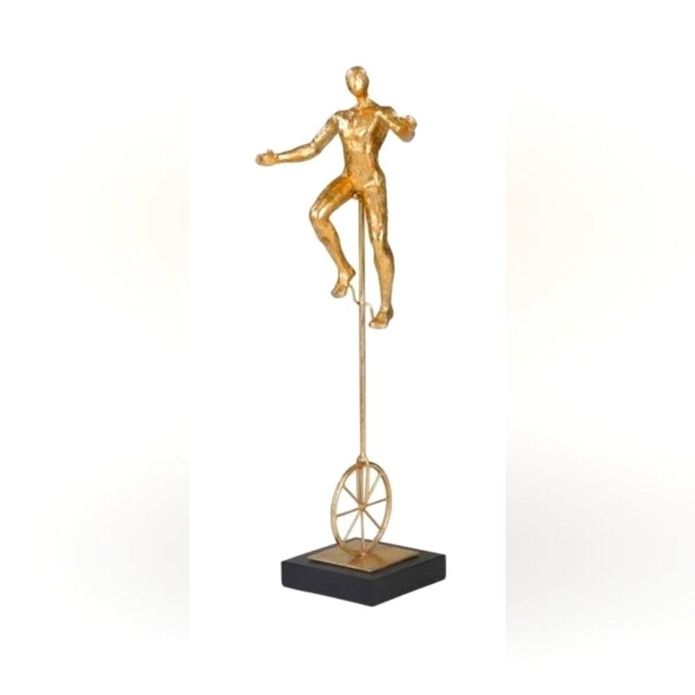 Sagebrook Home Resin 20`` Unicycle Acrobat, Gold